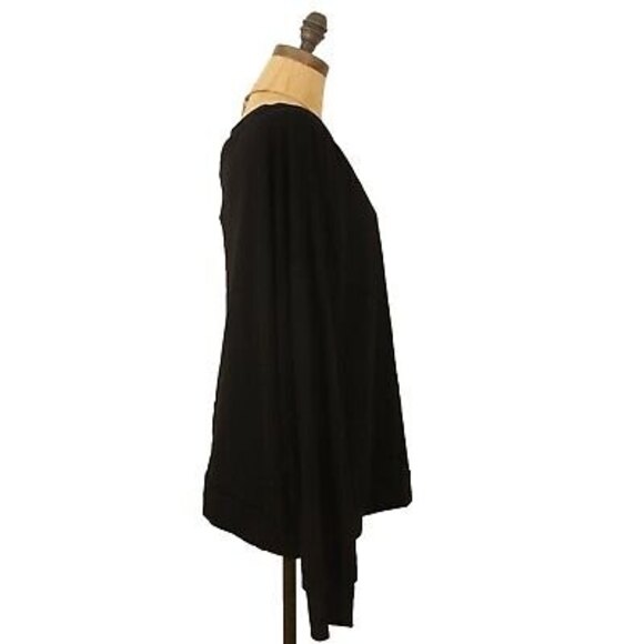 Knit Riot Striped Sleeve Top Plus Size 3X Scoop Neck Stretch Black NWT B13 - Picture 3 of 5